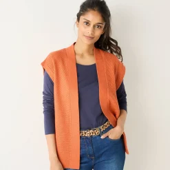 Mouwloos vest, fantasietricot