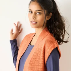 Mouwloos vest, fantasietricot