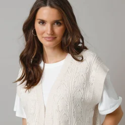 Mouwloos vest, fantasietricot