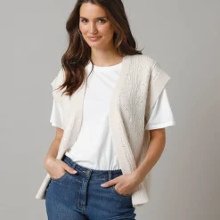 Mouwloos vest, fantasietricot