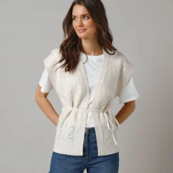 Mouwloos vest, fantasietricot