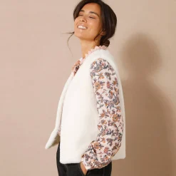 Mouwloos vest in imitatiebont