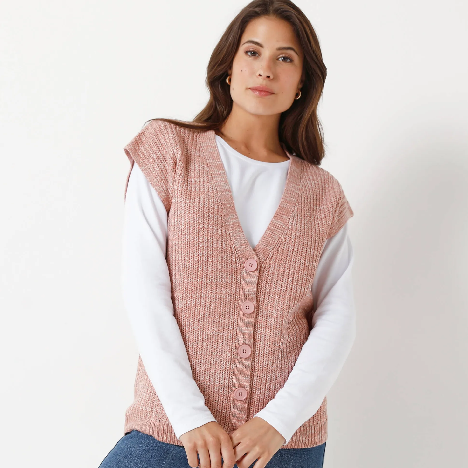 Mouwloos vest met knopen