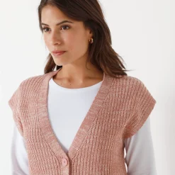 Mouwloos vest met knopen