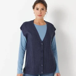 Mouwloos vest met knopen