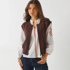 Mouwloos vest met rits