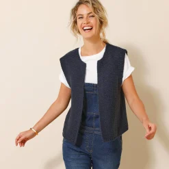 Mouwloos vest met ronde hals