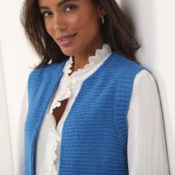 Mouwloos vest met ronde hals