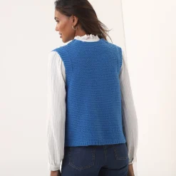 Mouwloos vest met ronde hals