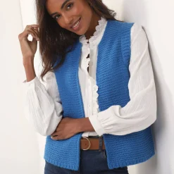 Mouwloos vest met ronde hals