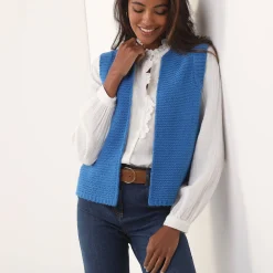 Mouwloos vest met ronde hals