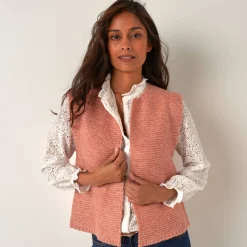 Mouwloos vest met ronde hals