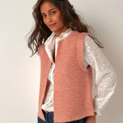 Mouwloos vest met ronde hals