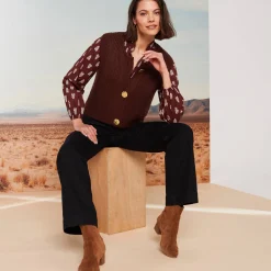Mouwloos vest met zachte touch, goudkleurige knopen