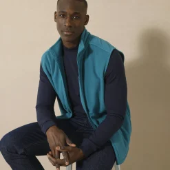 Mouwloze blouson met rits, in fleece