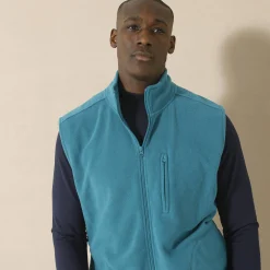 Mouwloze blouson met rits, in fleece