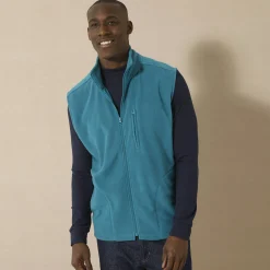 Mouwloze blouson met rits, in fleece