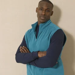 Mouwloze blouson met rits, in fleece