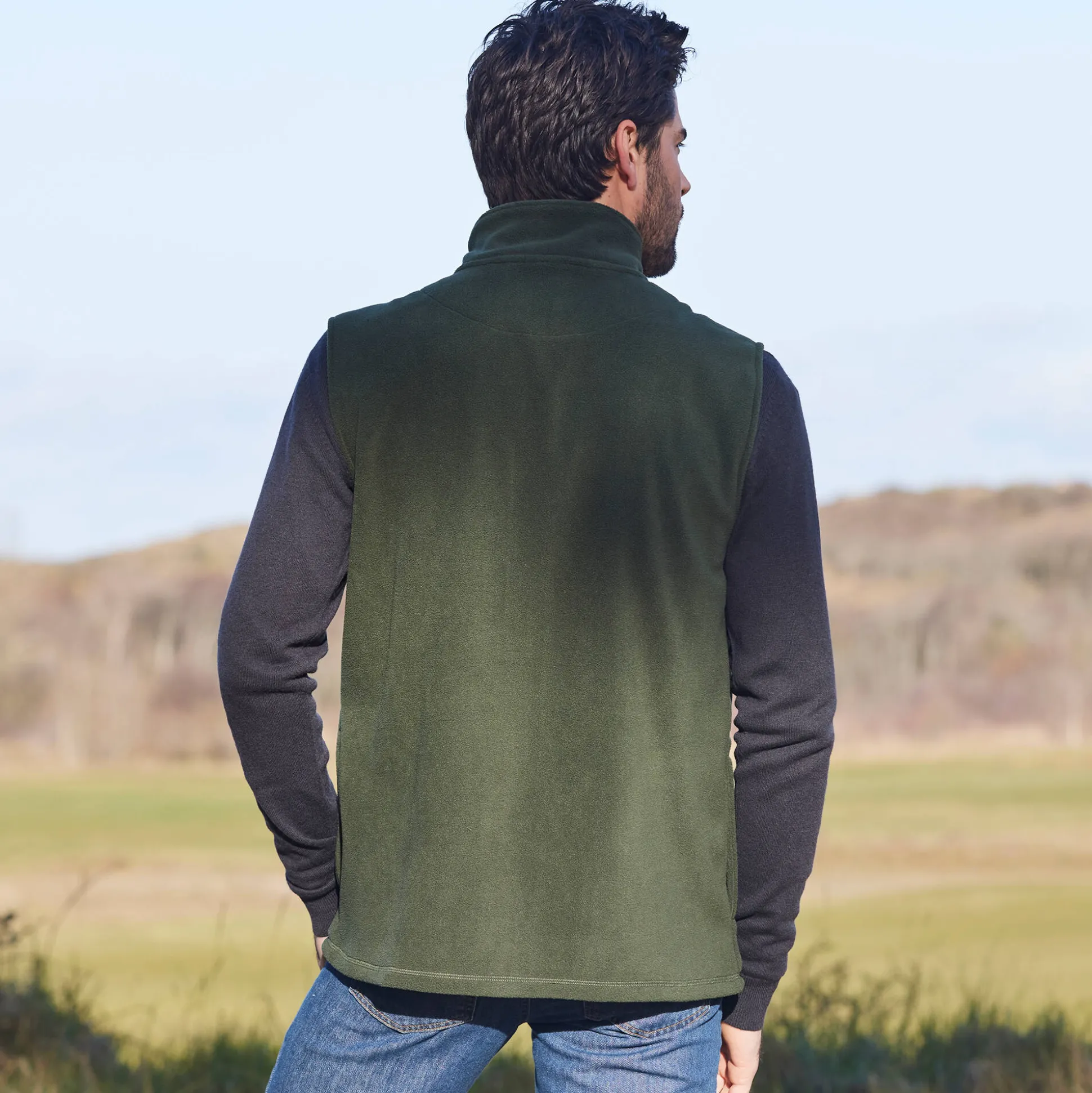 Mouwloze blouson met rits, in fleece