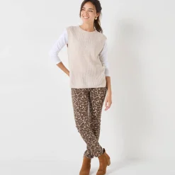 Mouwloze trui in origineel patenttricot