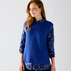 Mouwloze trui in origineel patenttricot