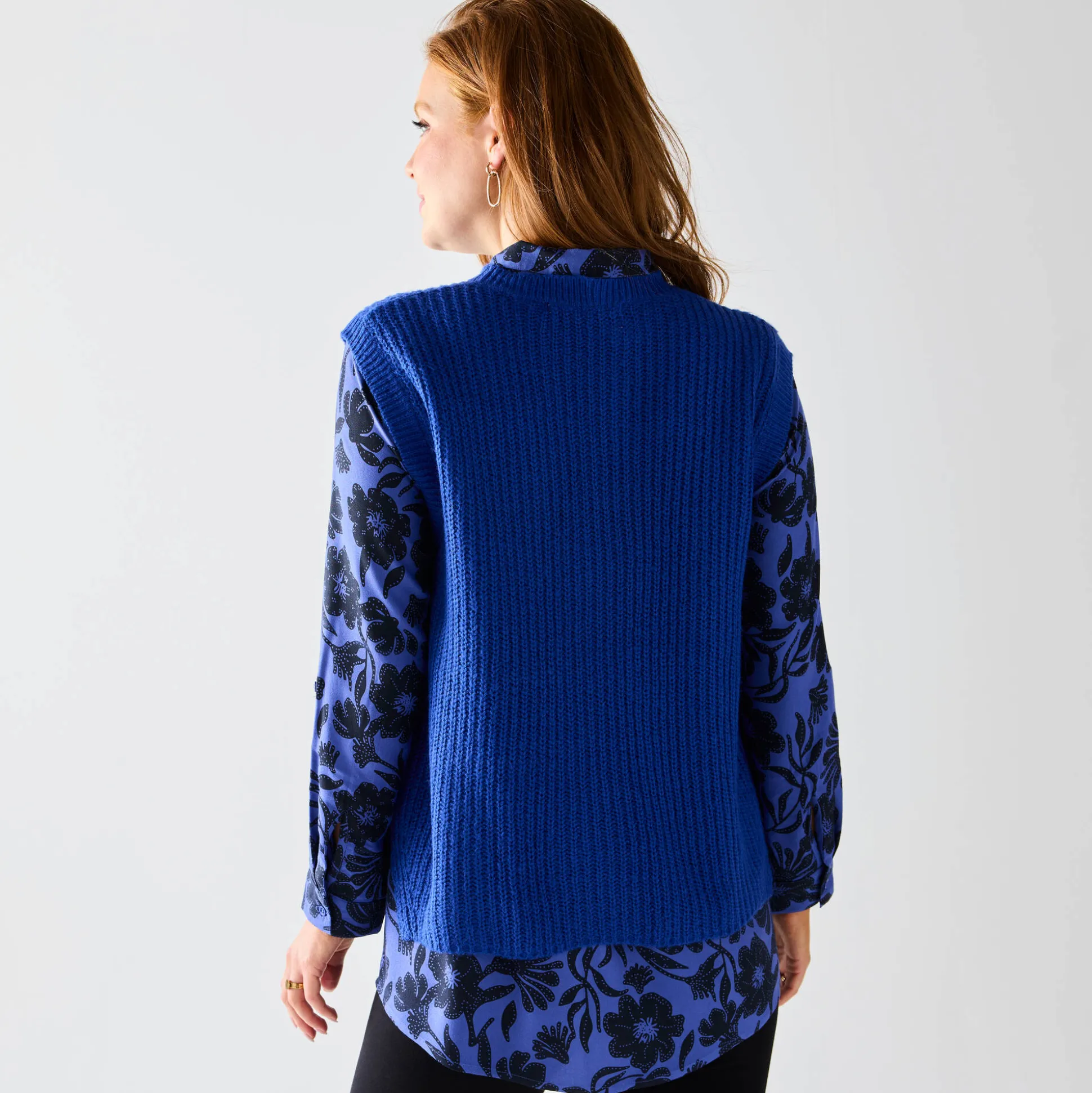 Mouwloze trui in origineel patenttricot