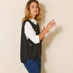 Mouwloze trui in tricot