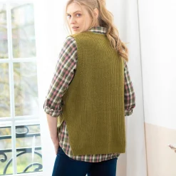 Mouwloze trui in tricot
