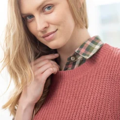 Mouwloze trui in tricot