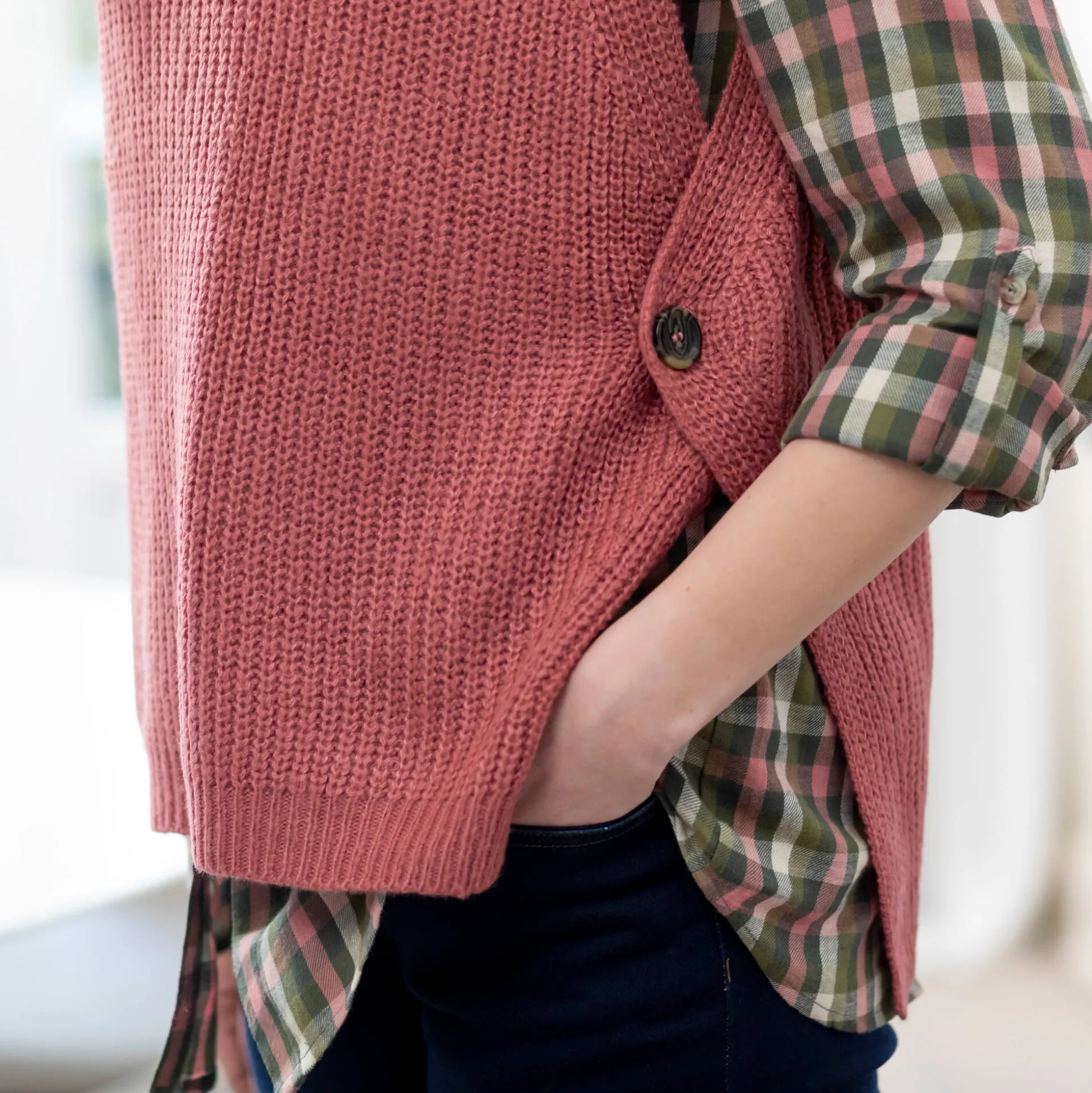 Mouwloze trui in tricot
