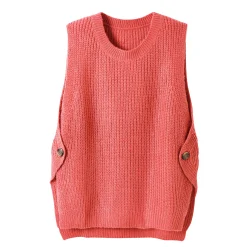 Mouwloze trui in tricot