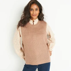 Mouwloze trui in tricot