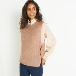 Mouwloze trui in tricot