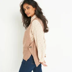 Mouwloze trui in tricot