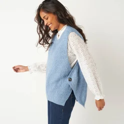 Mouwloze trui in tricot