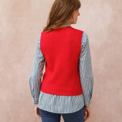 Mouwloze trui met ronde hals