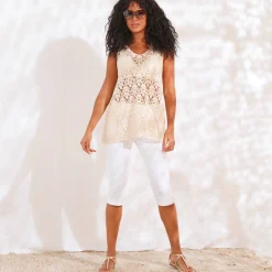 Mouwloze tuniek, macramé