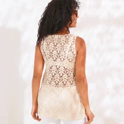 Mouwloze tuniek, macramé