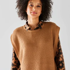 Mouwloze tuniektrui, patenttricot met zachte touch