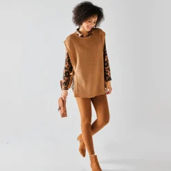 Mouwloze tuniektrui, patenttricot met zachte touch