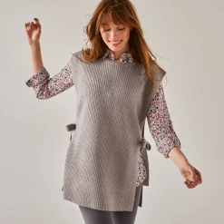 Mouwloze tuniektrui, patenttricot met zachte touch