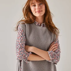 Mouwloze tuniektrui, patenttricot met zachte touch