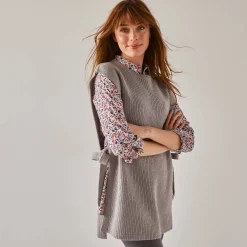 Mouwloze tuniektrui, patenttricot met zachte touch