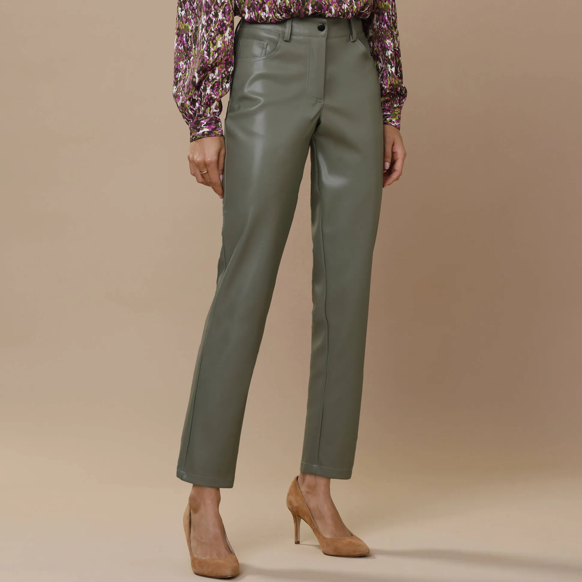 Nauwsluitende 7/8-broek, gecoat aspect