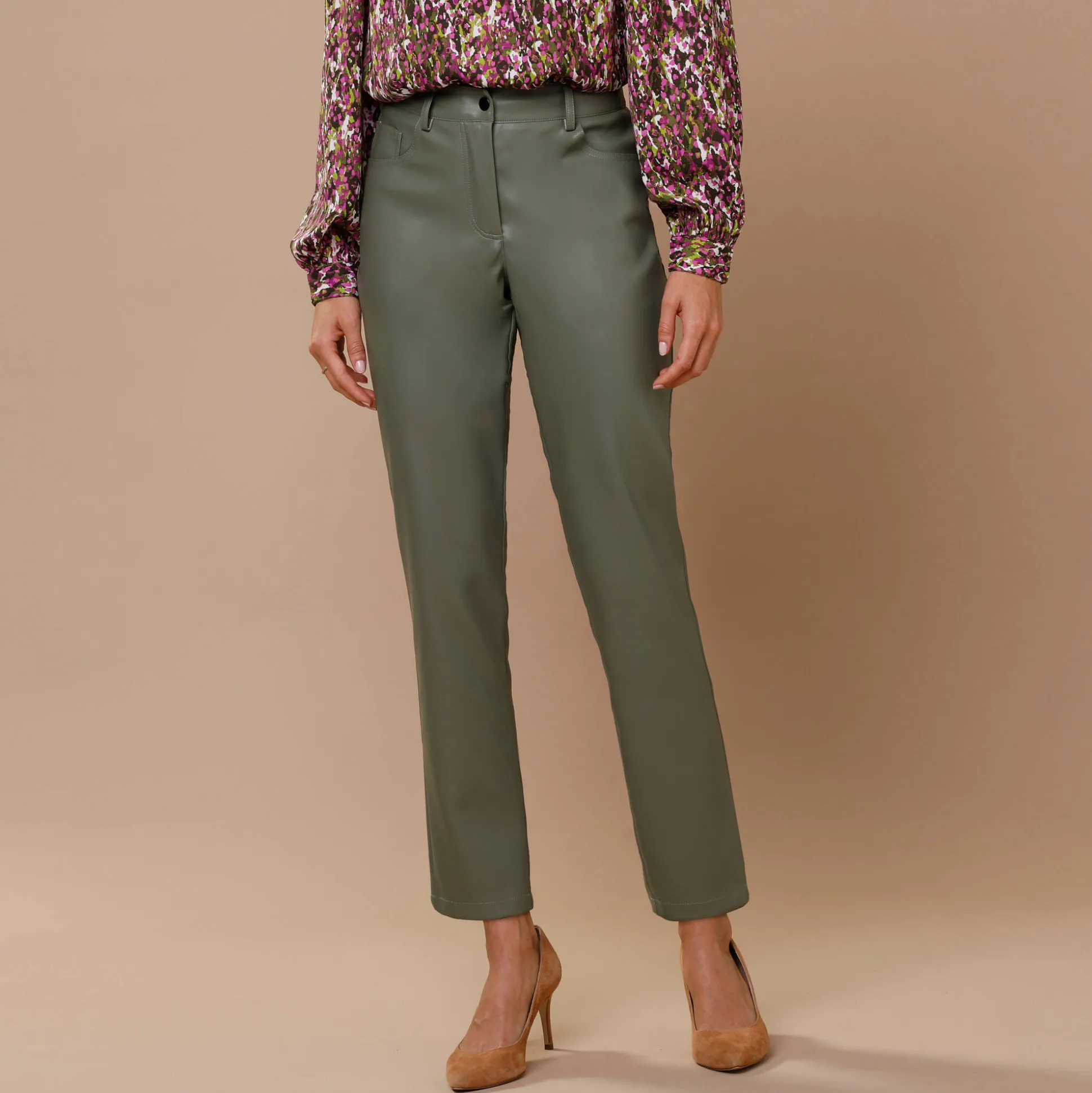 Nauwsluitende 7/8-broek, gecoat aspect