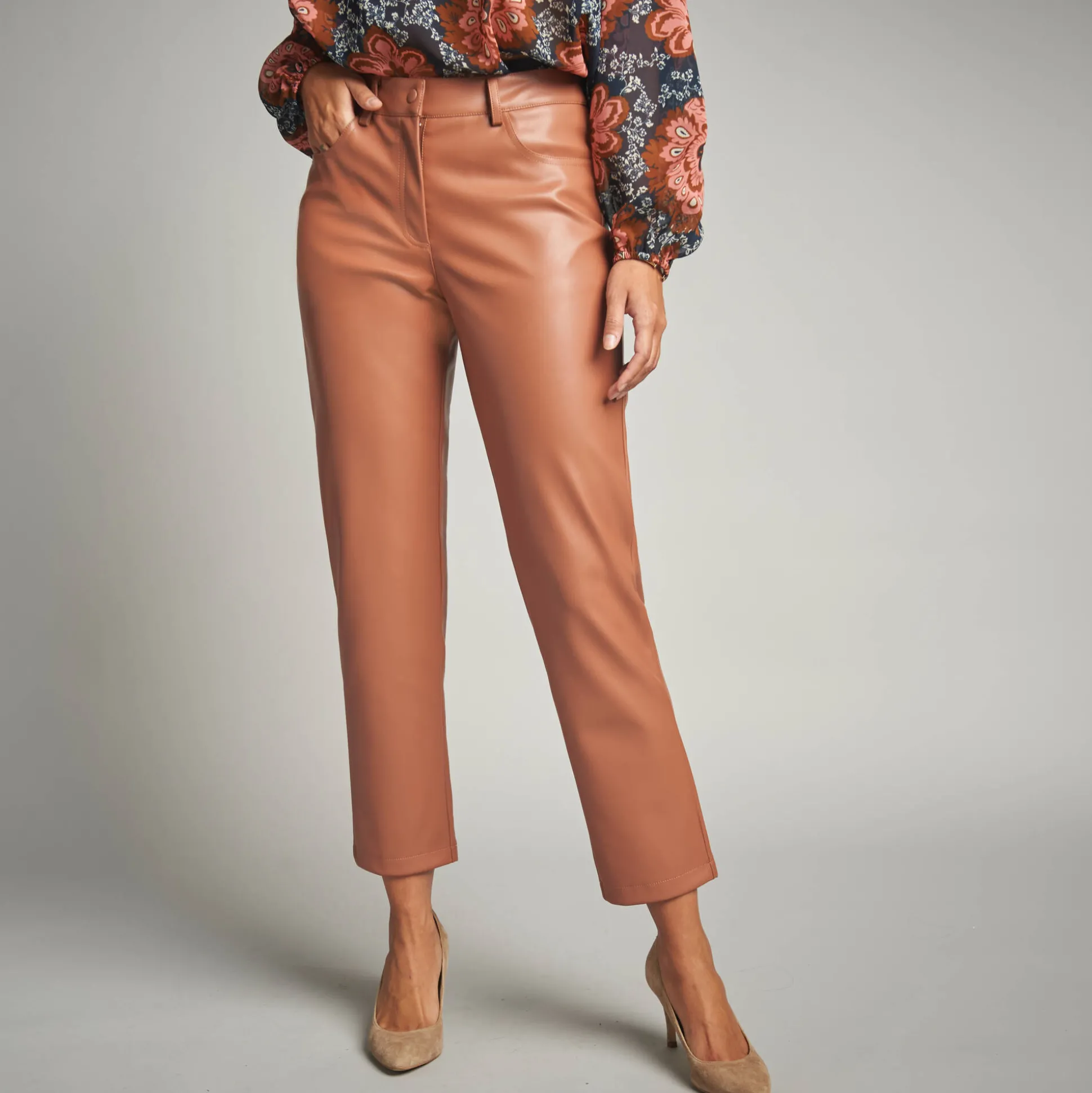 Nauwsluitende 7/8-broek, gecoat aspect