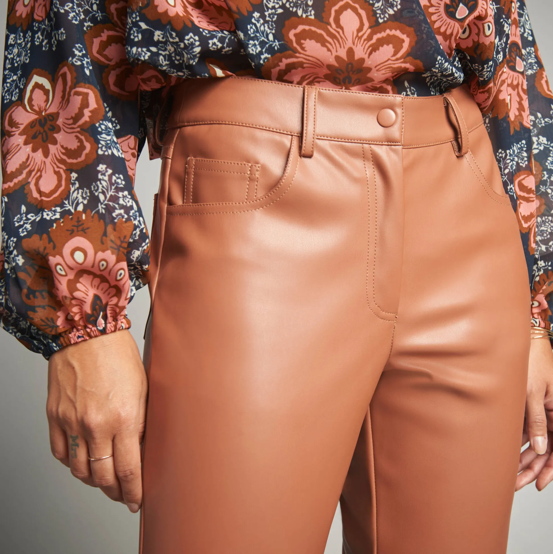 Nauwsluitende 7/8-broek, gecoat aspect