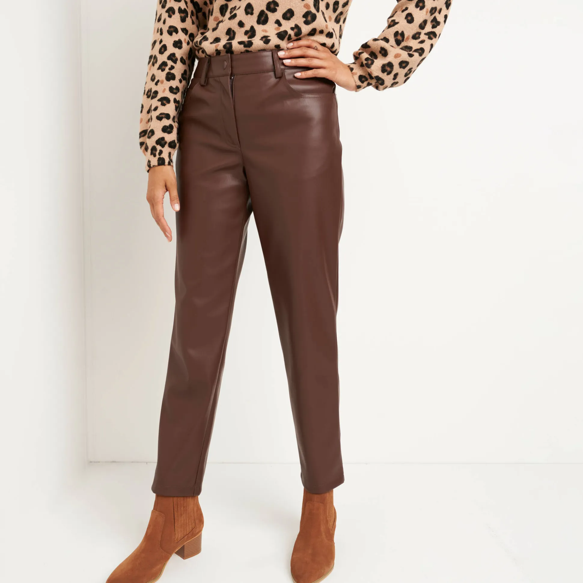 Nauwsluitende 7/8-broek, gecoat aspect