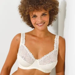 Omhullende beha in geborduurde stretchtule en microvezel Batlow - met beugels