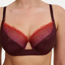 Omhullende beha in tricot en kant 'Tattoo love' - met beugels